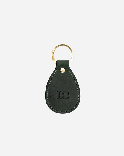 Dark Green Keychain & Cardholder (Set) - Real Leather