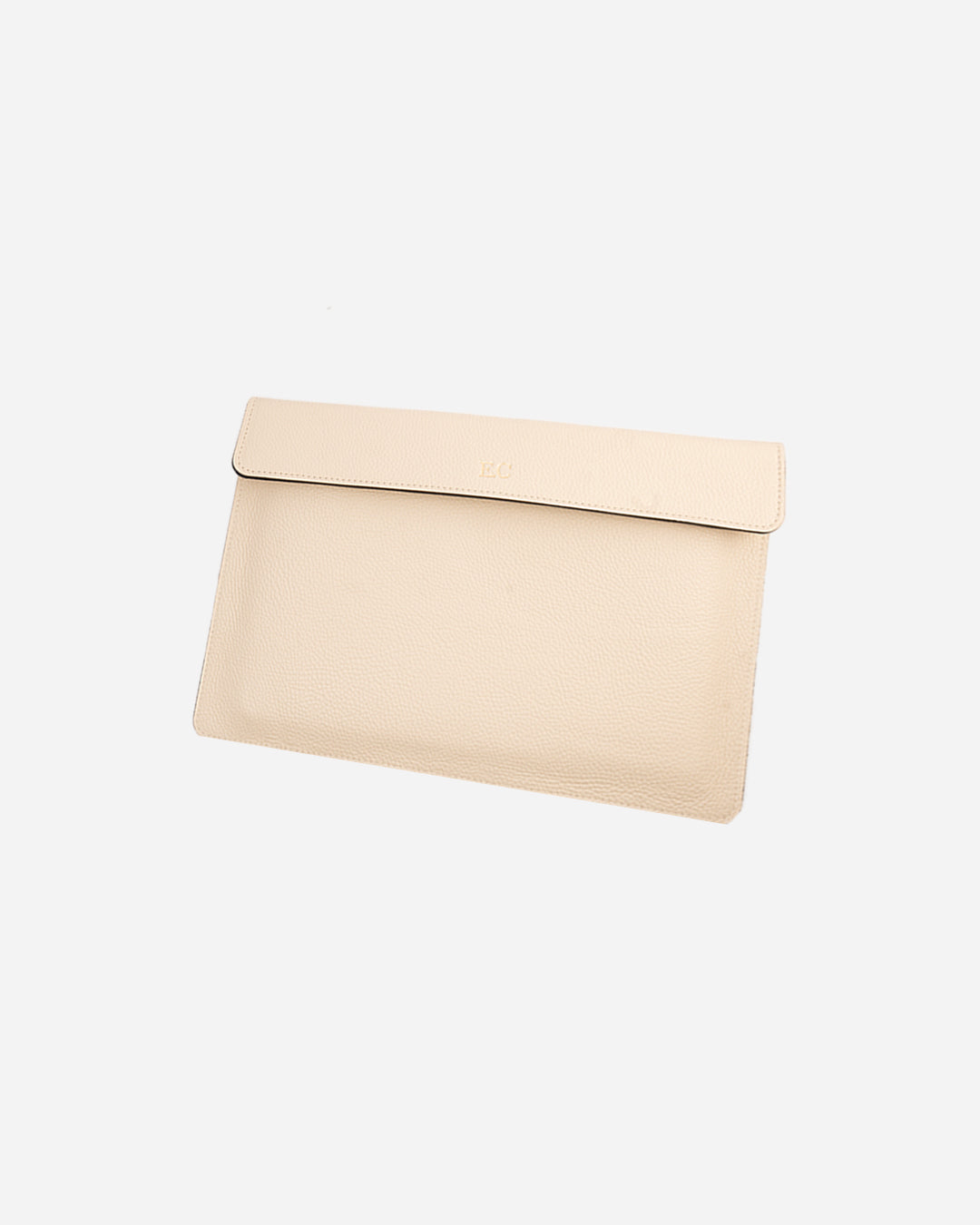 Offwhite Magnetic Buttoned Laptop Case - Real Leather