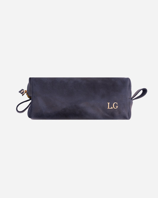 Dark Blue Pencil case - Real Leather