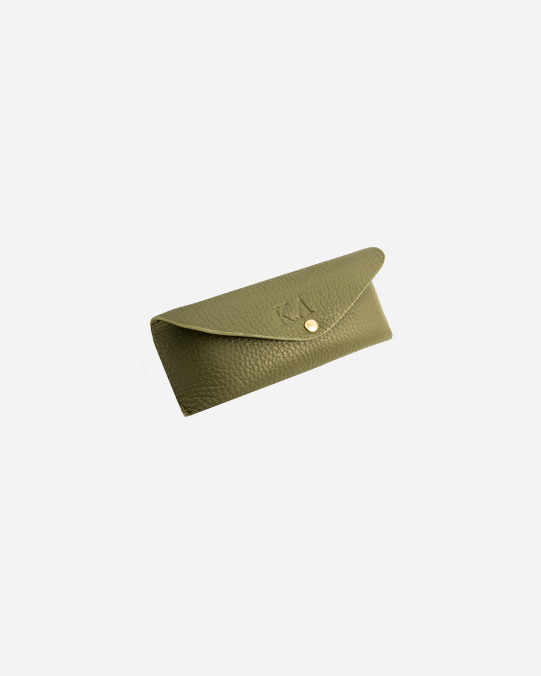 Green Sunglasses Pouch & Zip Card Holder & Medium Zipper Pouch (Set) - Real Leather