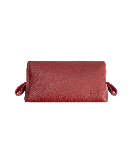 Maroon Toiletry Pouch - Real Leather