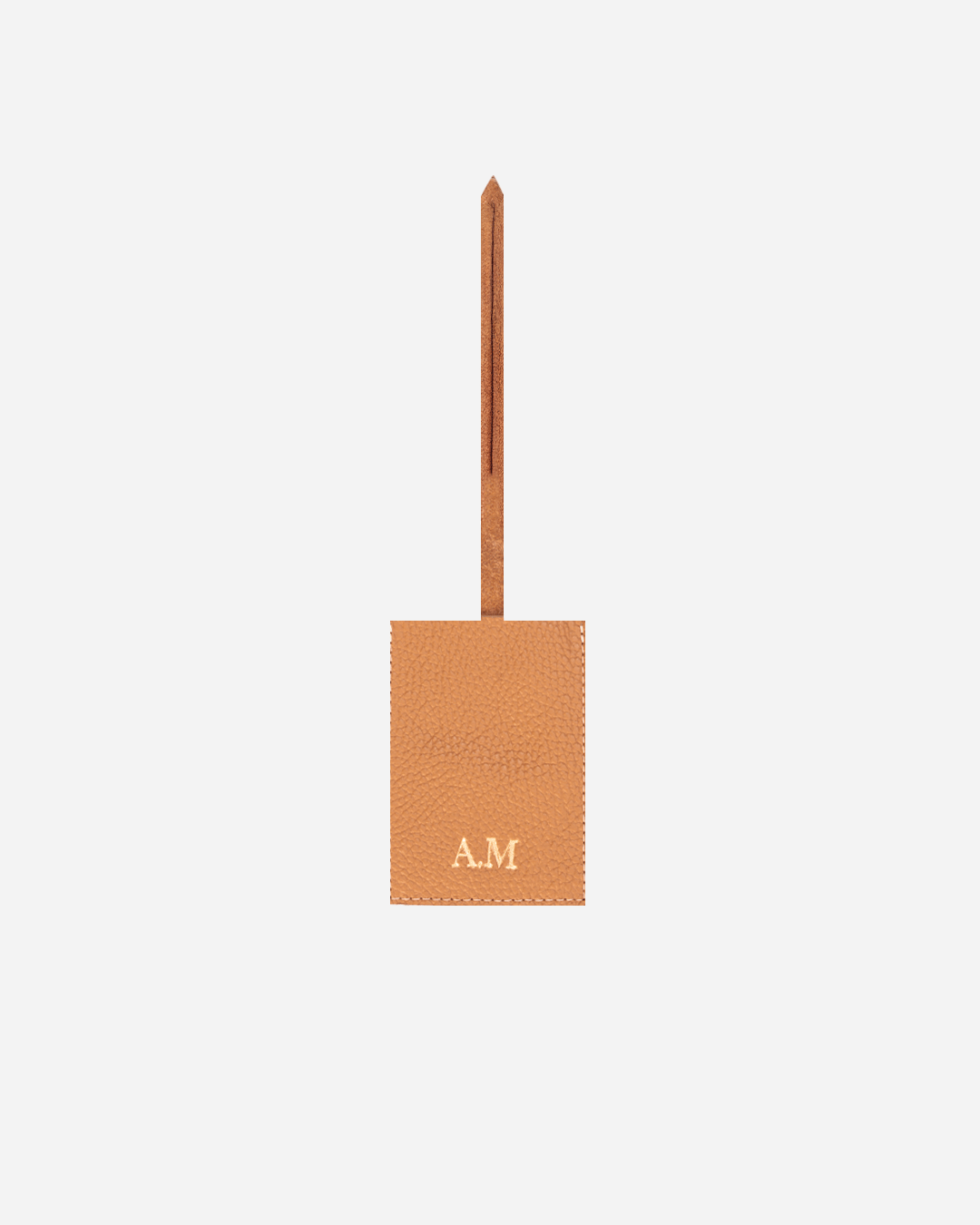 Beige Large Luggage tag  - Real Leather