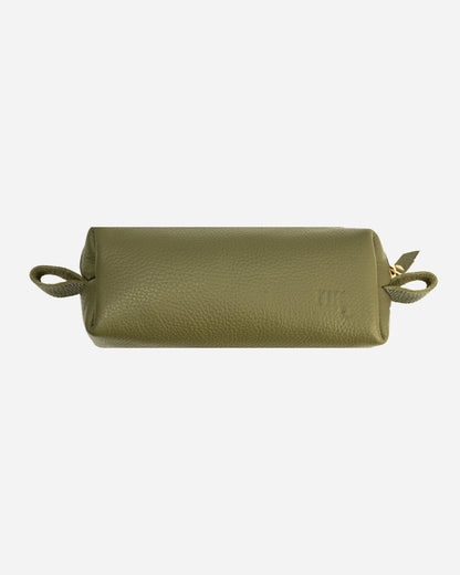 Green Pencil case - Real Leather