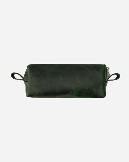 Dark Green Bookmark & Pencil case & Diary Cover (Set) - Real Leather