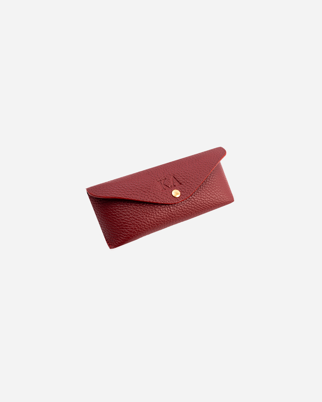 Maroon Sunglasses Pouch & Zip Card Holder & Medium Zipper Pouch (Set) - Real Leather