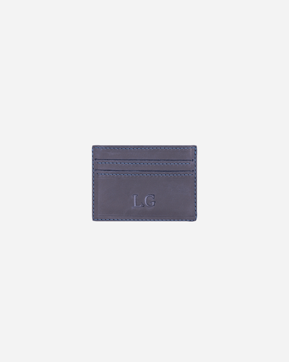 Dark Blue Keychain & Cardholder & Luggage tag & Passport Cover (Set) - Real Leather