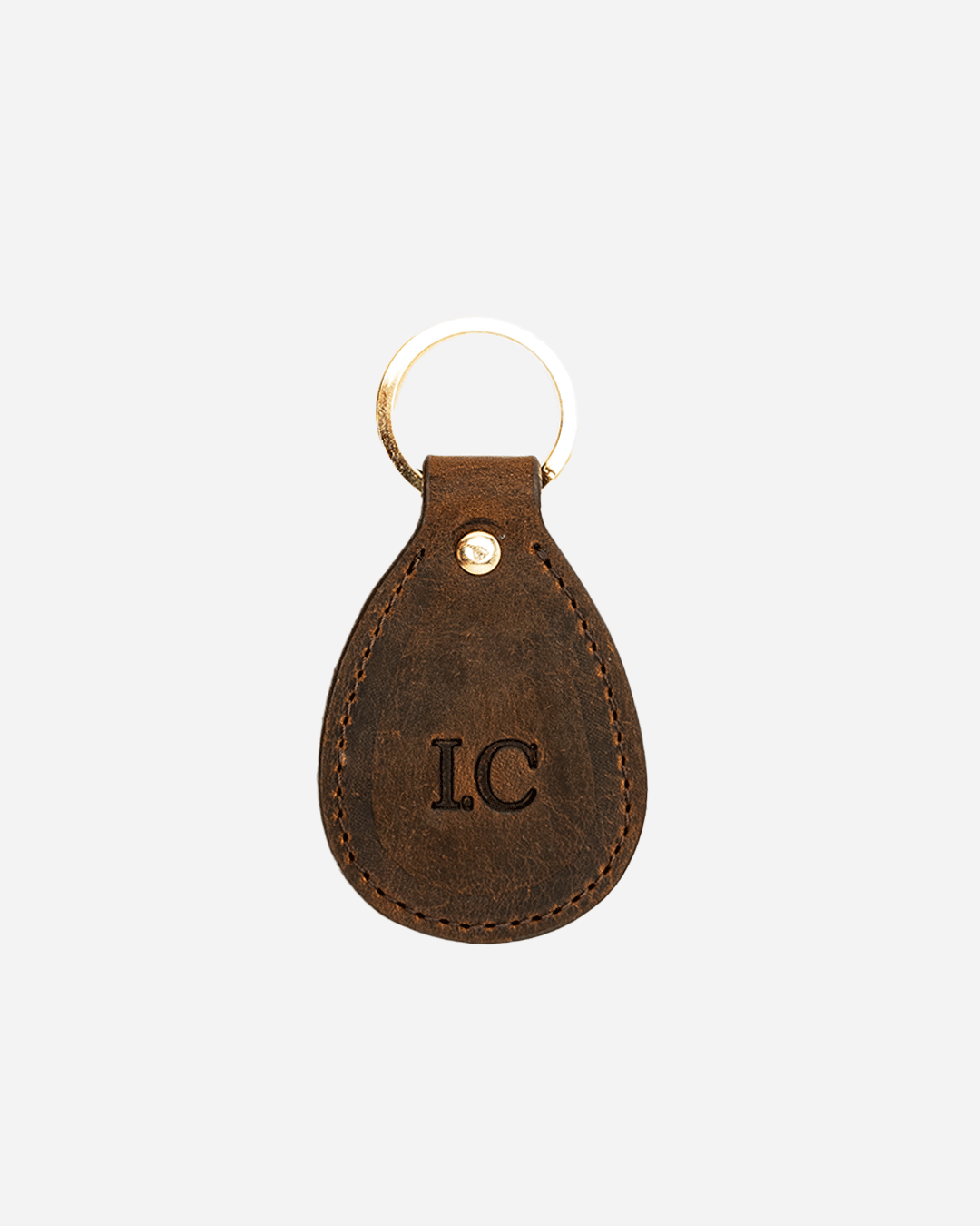 Dark Brown Keychain & Cardholder (Set) - Real Leather