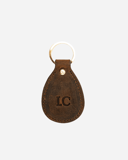 Dark Brown Keychain & Cardholder (Set) - Real Leather