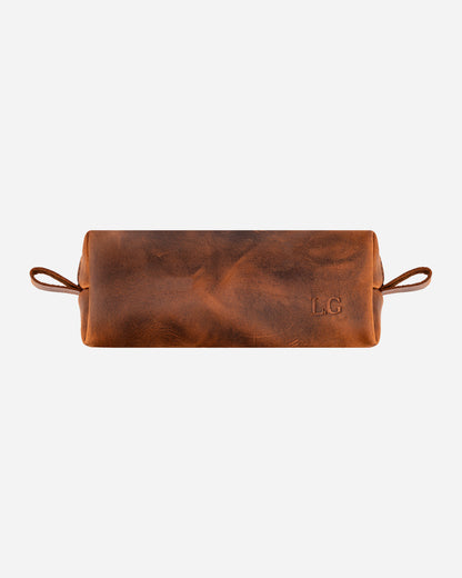 Dark Brown Bookmark & Pencil case & Diary Cover (Set) - Real Leather