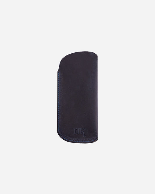 Dark Blue Sunglasses Sleeve - Real Leather