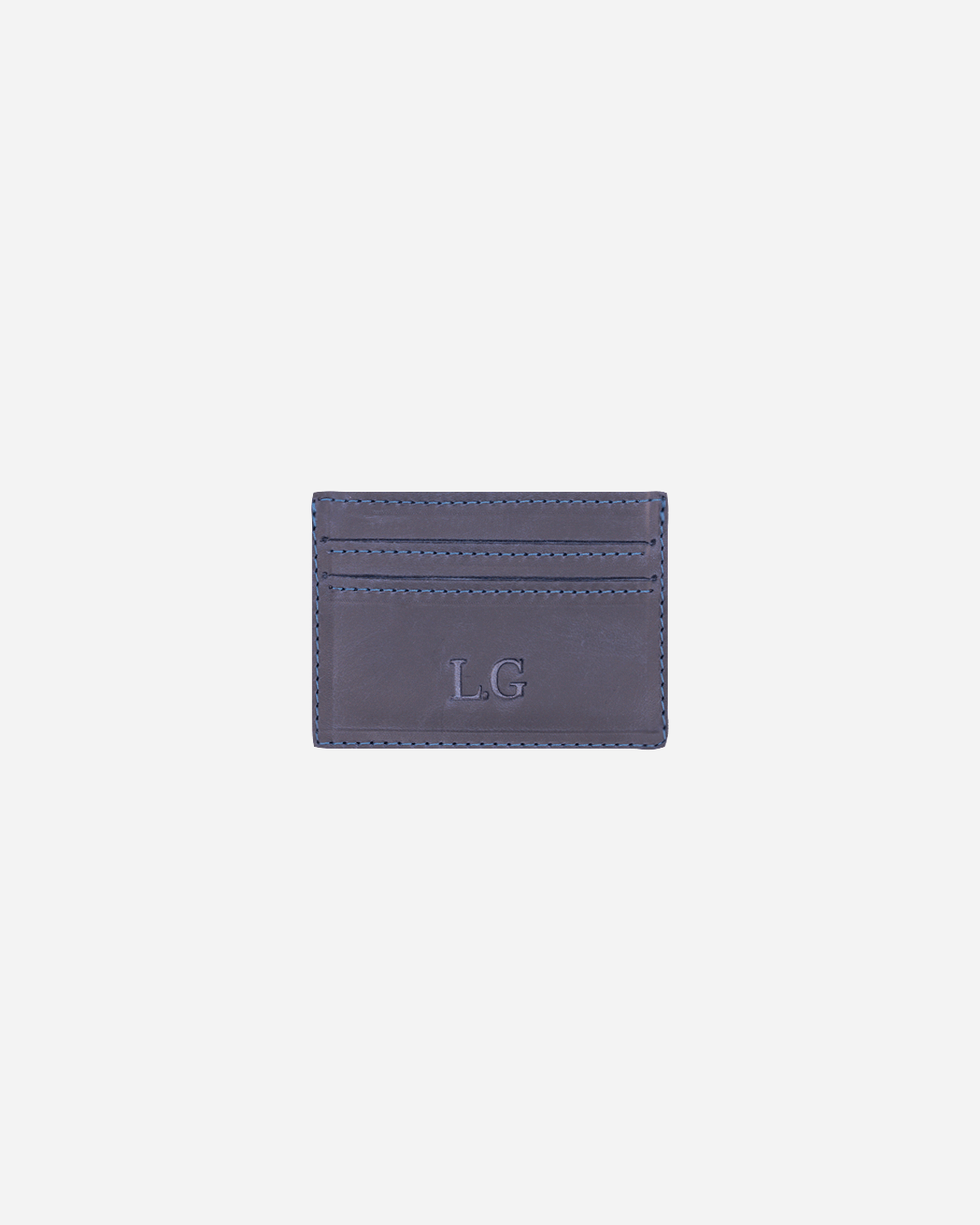 Dark Blue Keychain & Cardholder (Set) - Real Leather