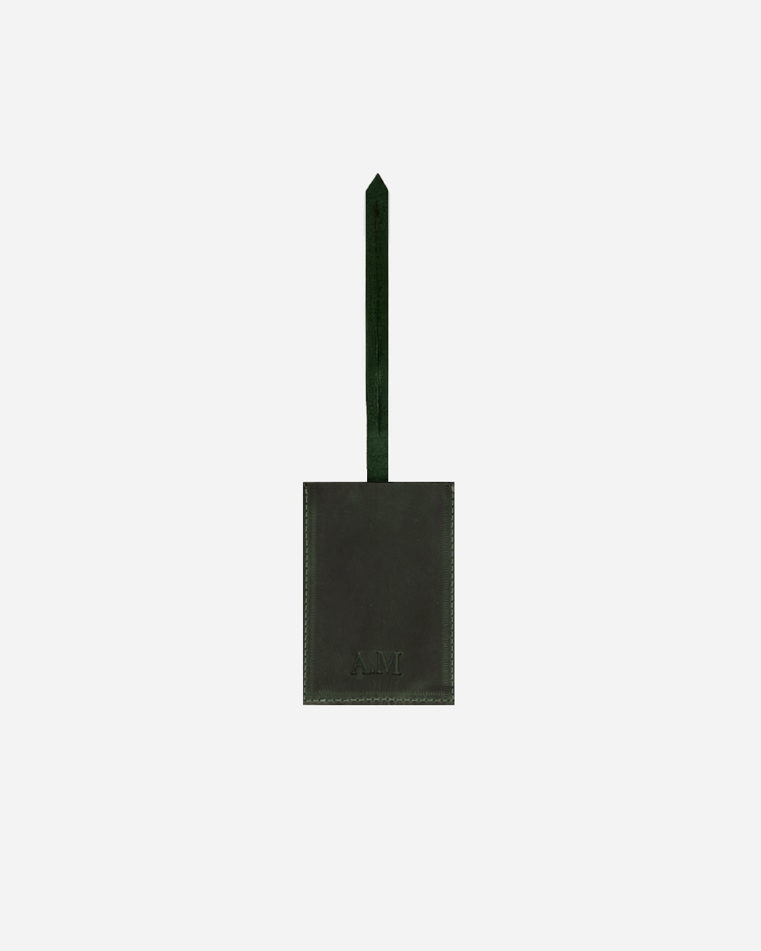 Dark Green Large Luggage tag  - Real Leather