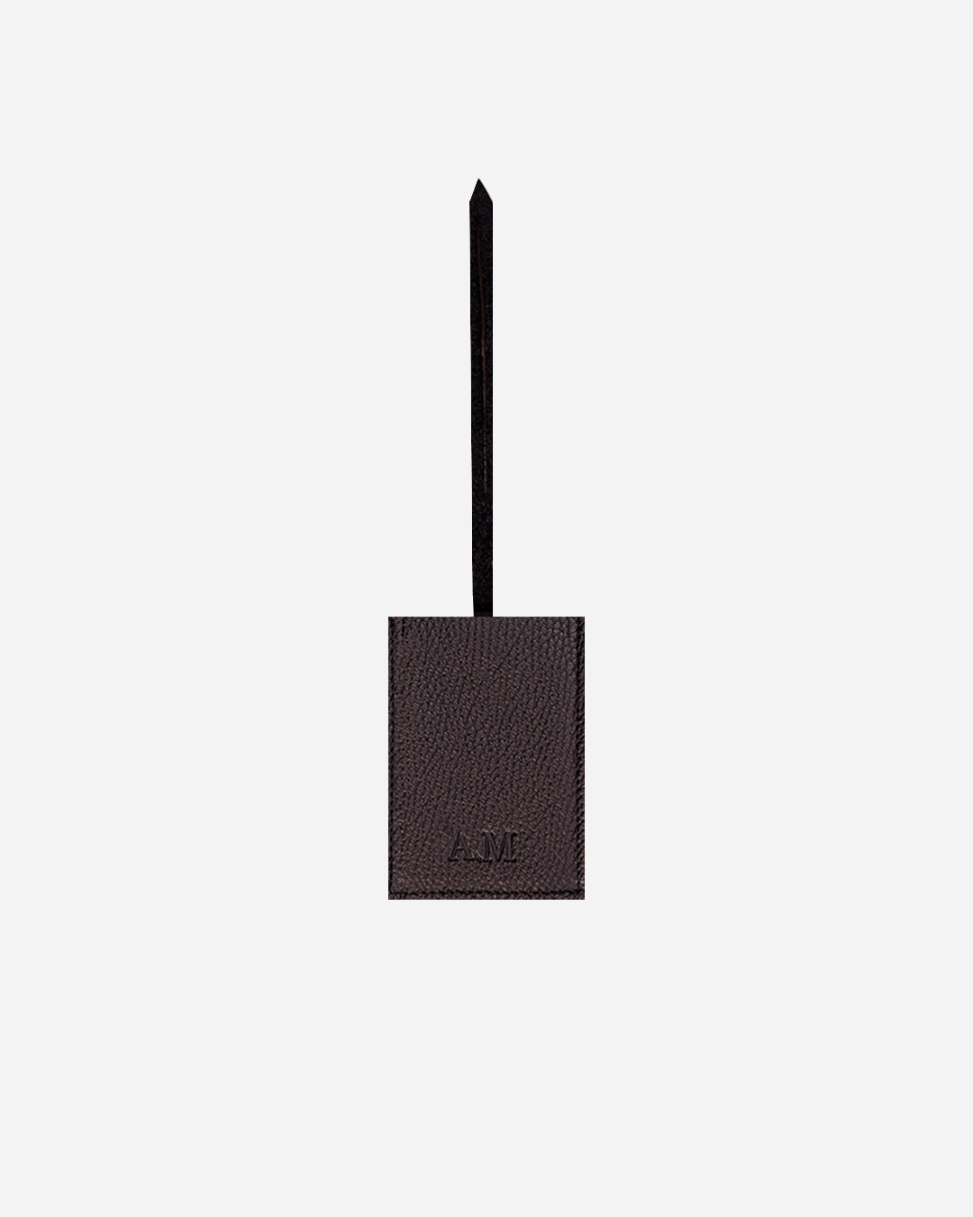 Black Large Luggage tag  - Real Leather