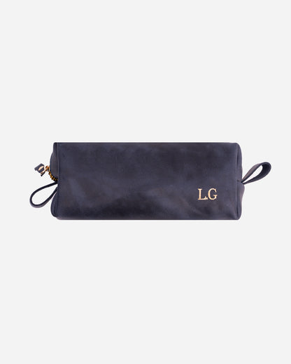 Dark Blue Bookmark & Pencil case & Diary Cover (Set) - Real Leather