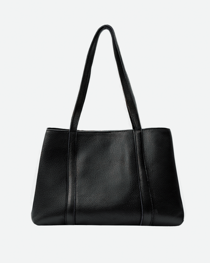 Black Totebag - Real Leather