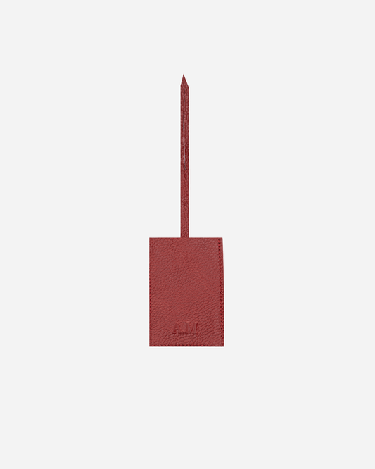 Maroon Large Luggage tag  - Real Leather