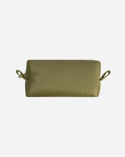 Green Toiletry Pouch - Real Leather