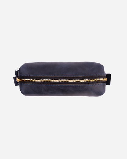 Dark Blue Bookmark & Pencil case & Diary Cover (Set) - Real Leather