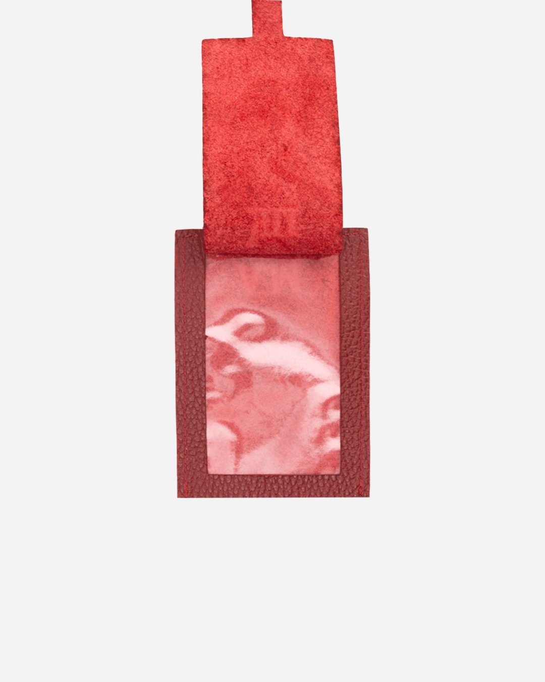 Maroon Large Luggage tag  - Real Leather