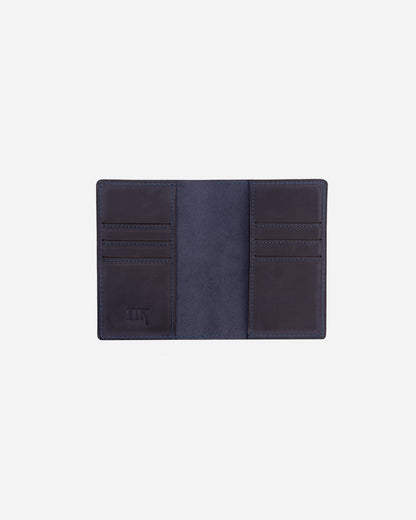 Dark Blue Passport & Card holder - Real Leather