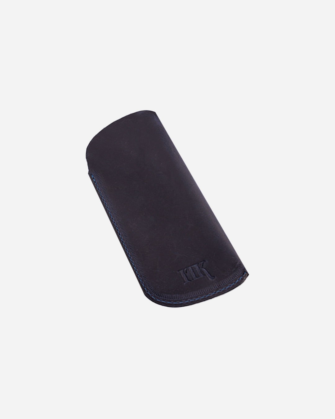Dark Blue Sunglasses Sleeve - Real Leather