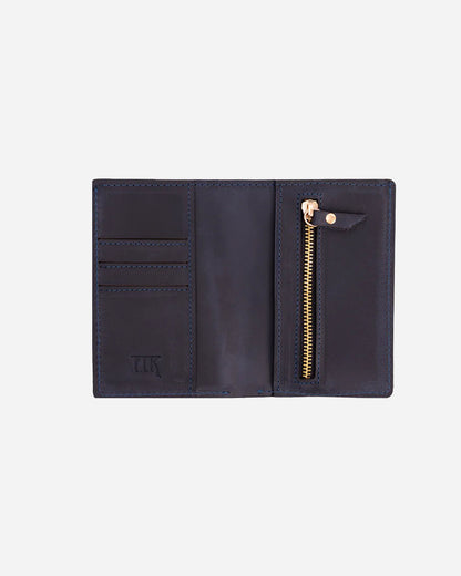 Dark Blue Wallet - Real Leather