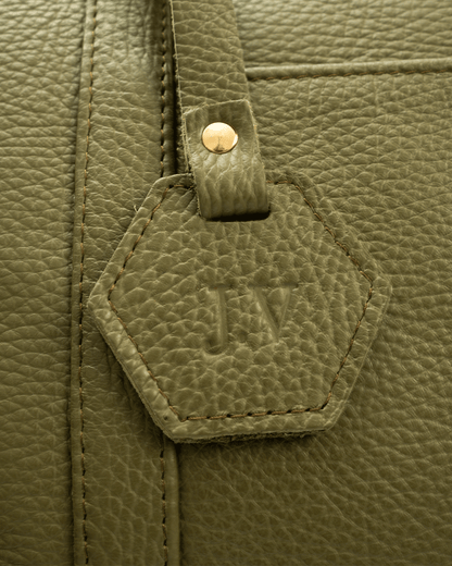 Green Dufflebag Large - Real Leather