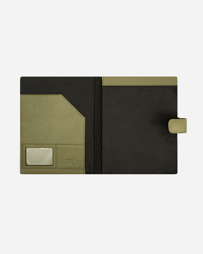 Green A4 Folder - Real Leather