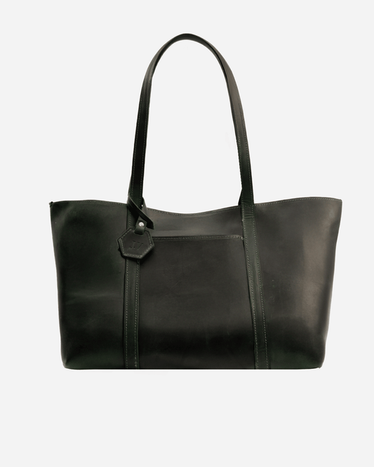 Dark Green Totebag - Real Leather