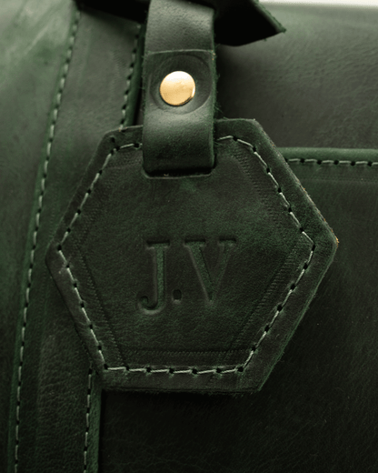 Dark Green Dufflebag Large - Real Leather