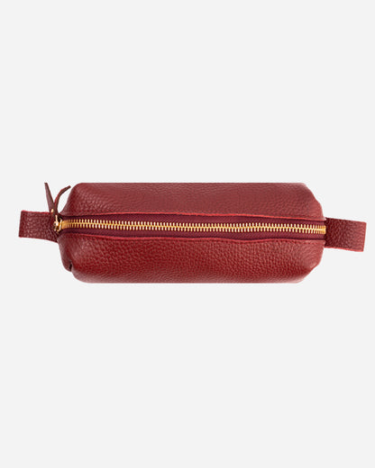 Maroon Pencil case - Real Leather