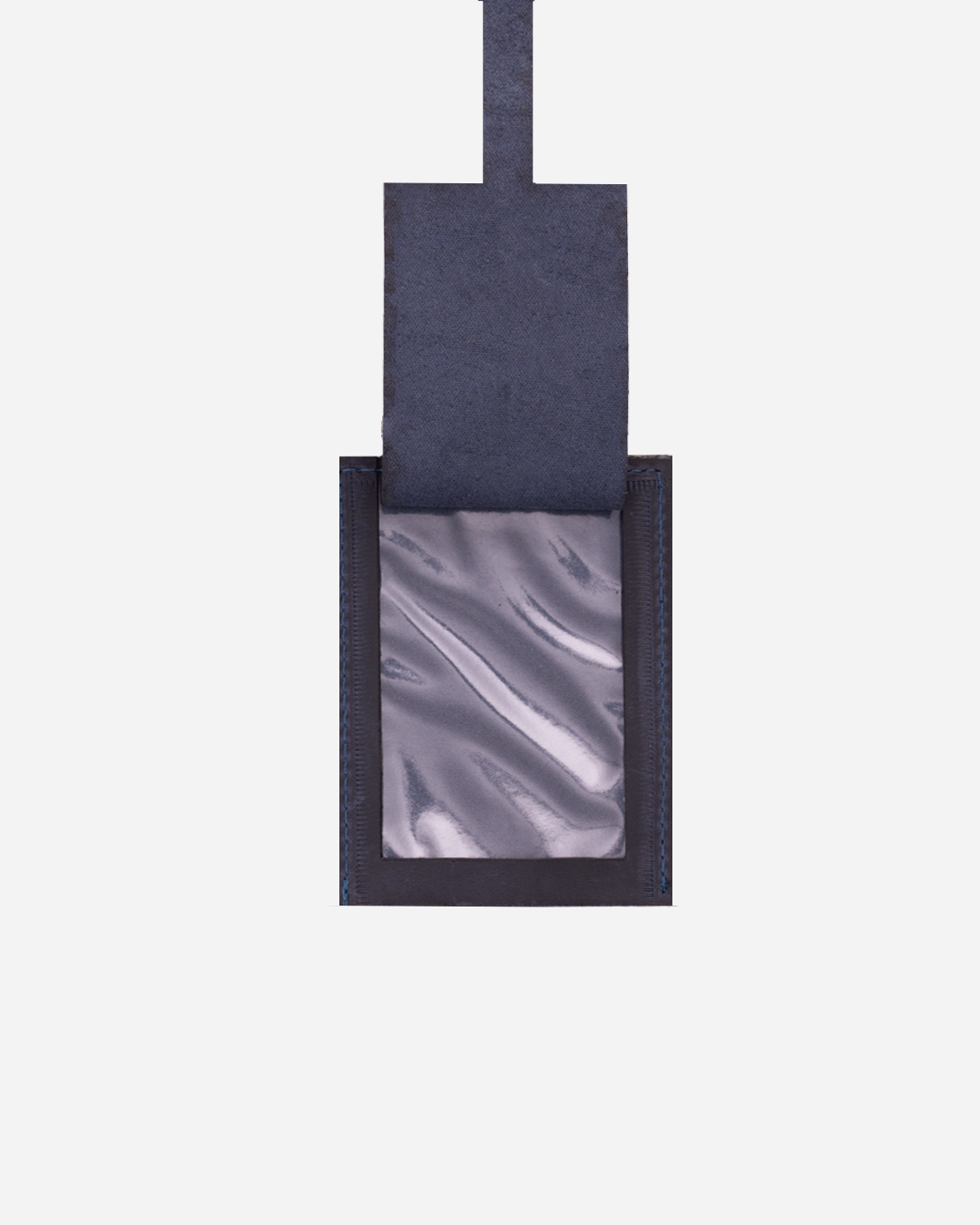 Dark Blue Large Luggage tag  - Real Leather