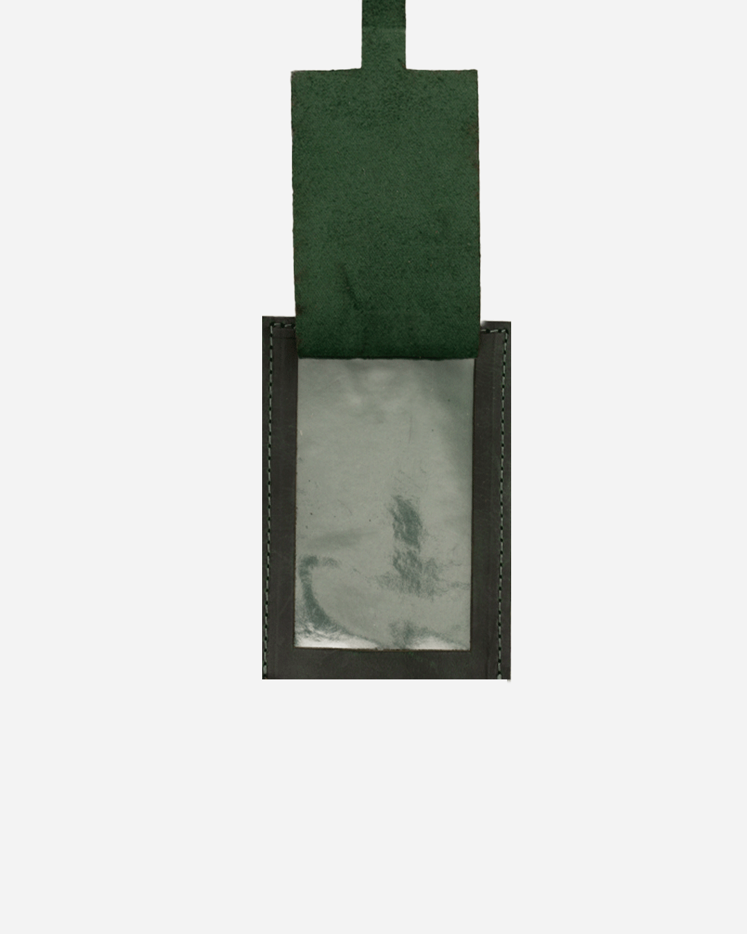 Dark Green Large Luggage tag  - Real Leather