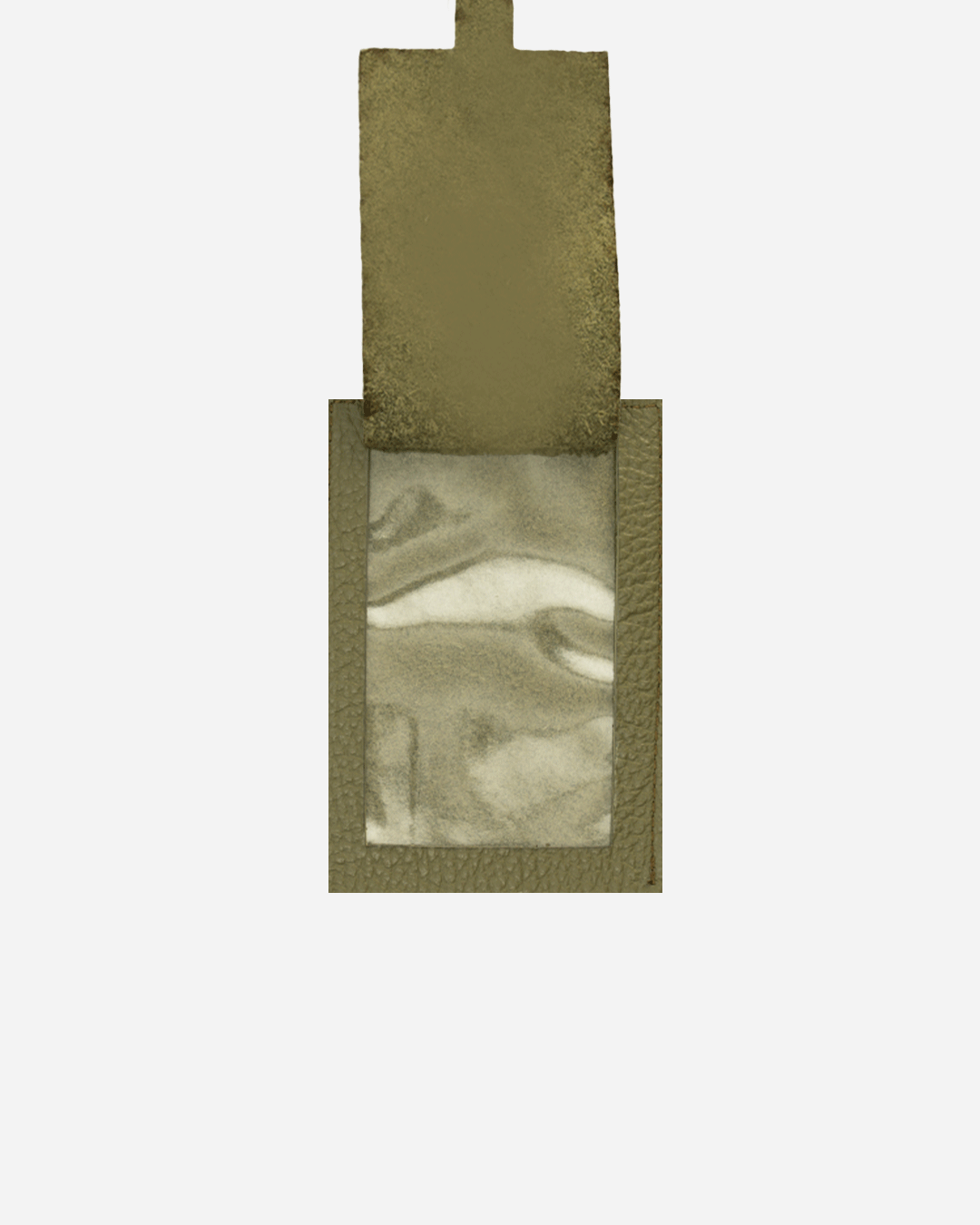 Green Large Luggage tag  - Real Leather