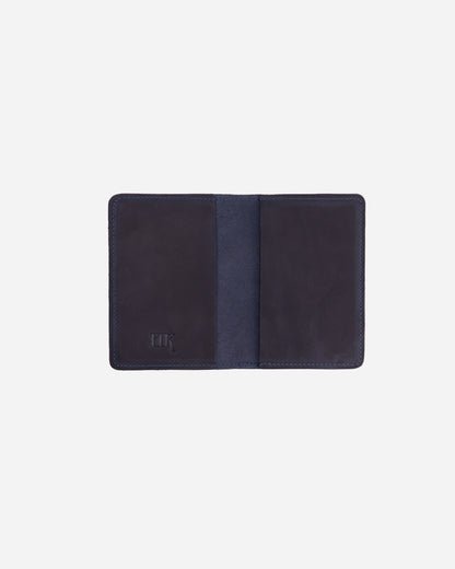 Dark Blue Keychain & Cardholder & Luggage tag & Passport Cover (Set) - Real Leather