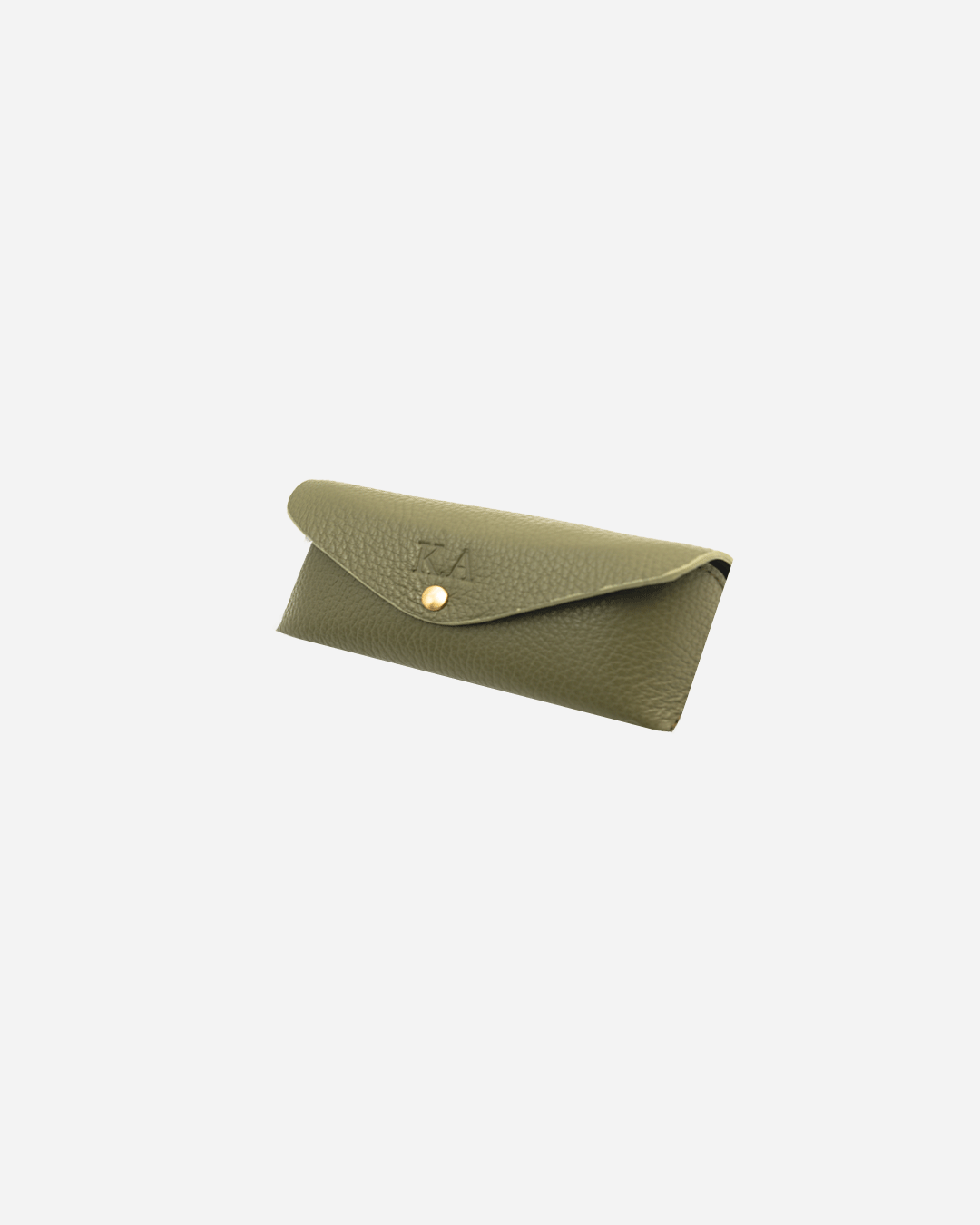 Green Sunglasses Pouch & Zip Card Holder & Medium Zipper Pouch (Set) - Real Leather