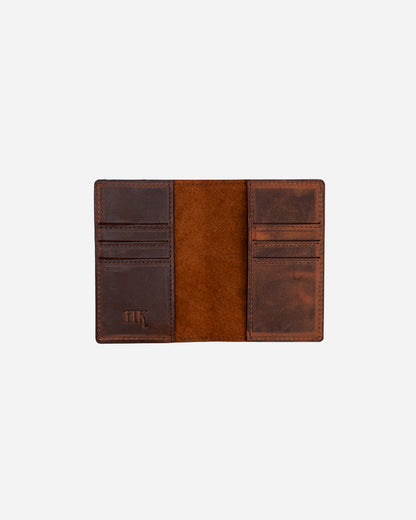 Dark Brown Passport & Card holder - Real Leather