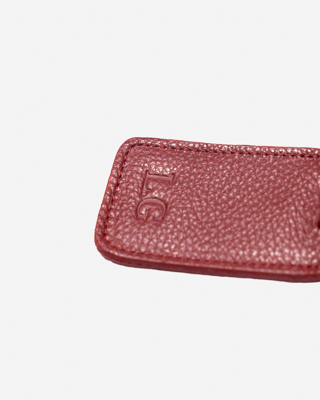 Maroon Luggage Tag - Real Leather