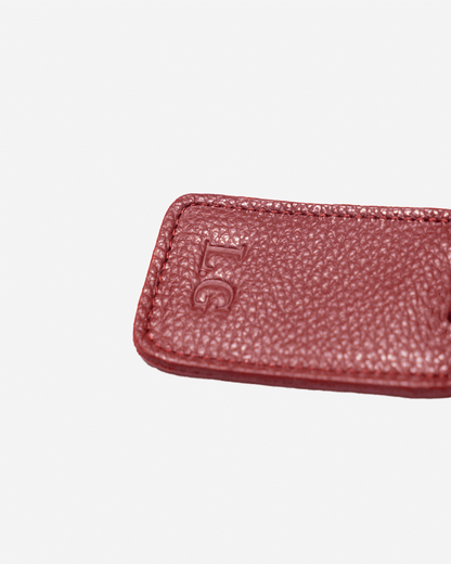 Maroon Luggage Tag - Real Leather