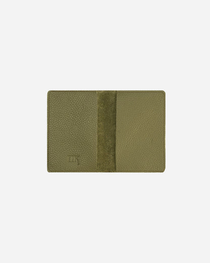 Green Keychain & Cardholder & Luggage tag & Passport Cover (Set) - Real Leather