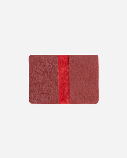 Maroon Luggage tag & Passport cover (Set) - Real Leather