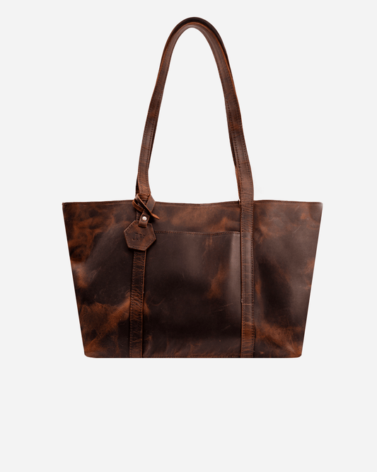 Dark Brown Totebag - Real Leather