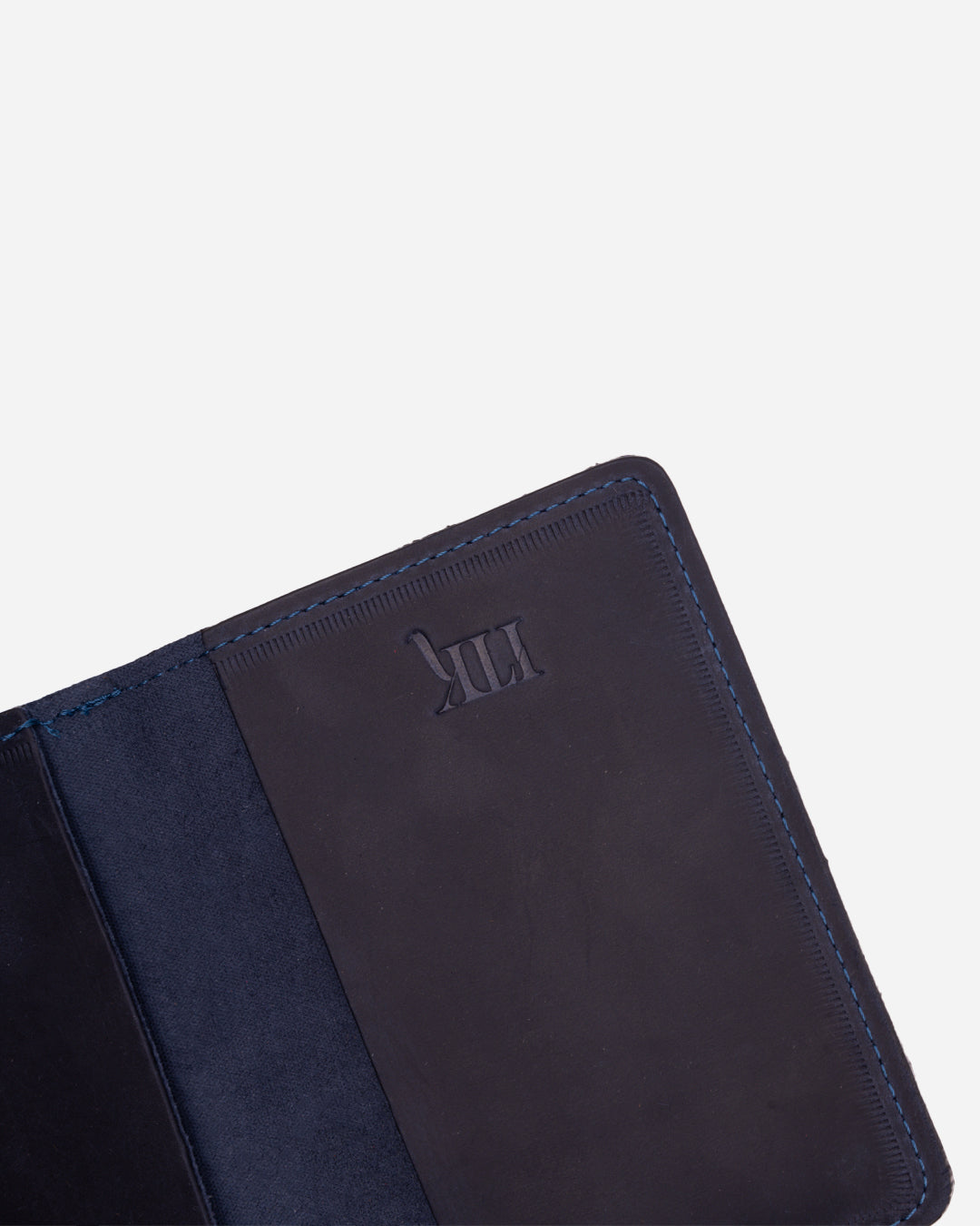 Dark Blue Luggage tag & Passport cover (Set) - Real Leather