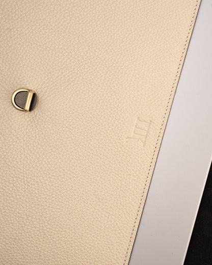 Offwhite Vintage Buckle Laptop Case - Real Leather