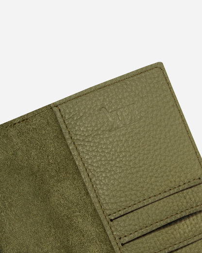 Green Passport & Card holder - Real Leather