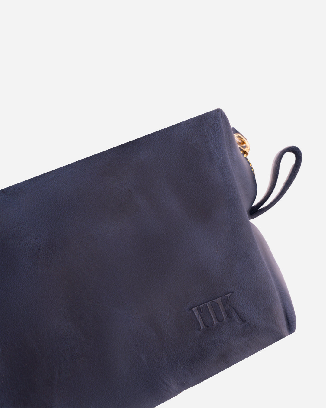 Dark Blue Toiletry Pouch - Real Leather