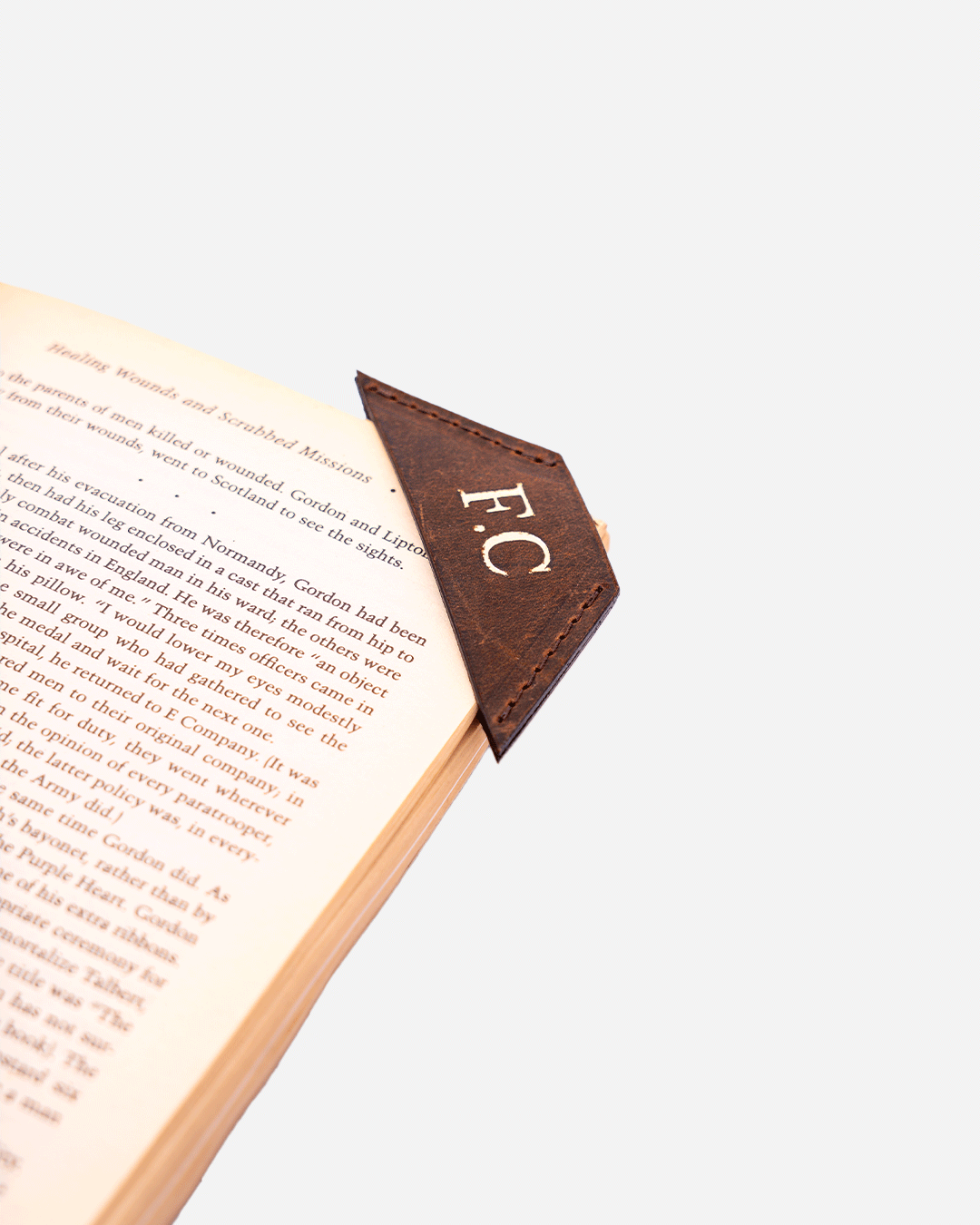 Dark Brown Bookmark & Pencil case & Diary Cover (Set) - Real Leather