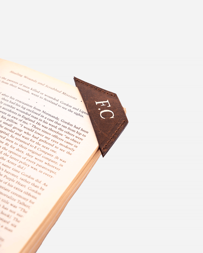 Dark Brown Bookmark & Pencil case & Diary Cover (Set) - Real Leather