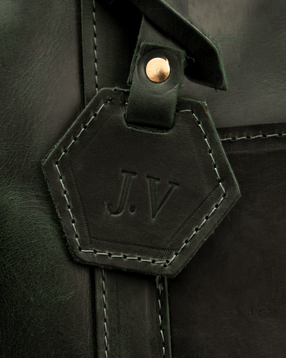 Dark Green Totebag - Real Leather