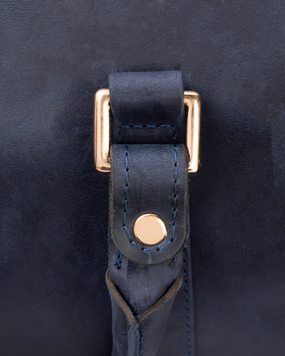 Dark Blue Dufflebag Large - Real Leather